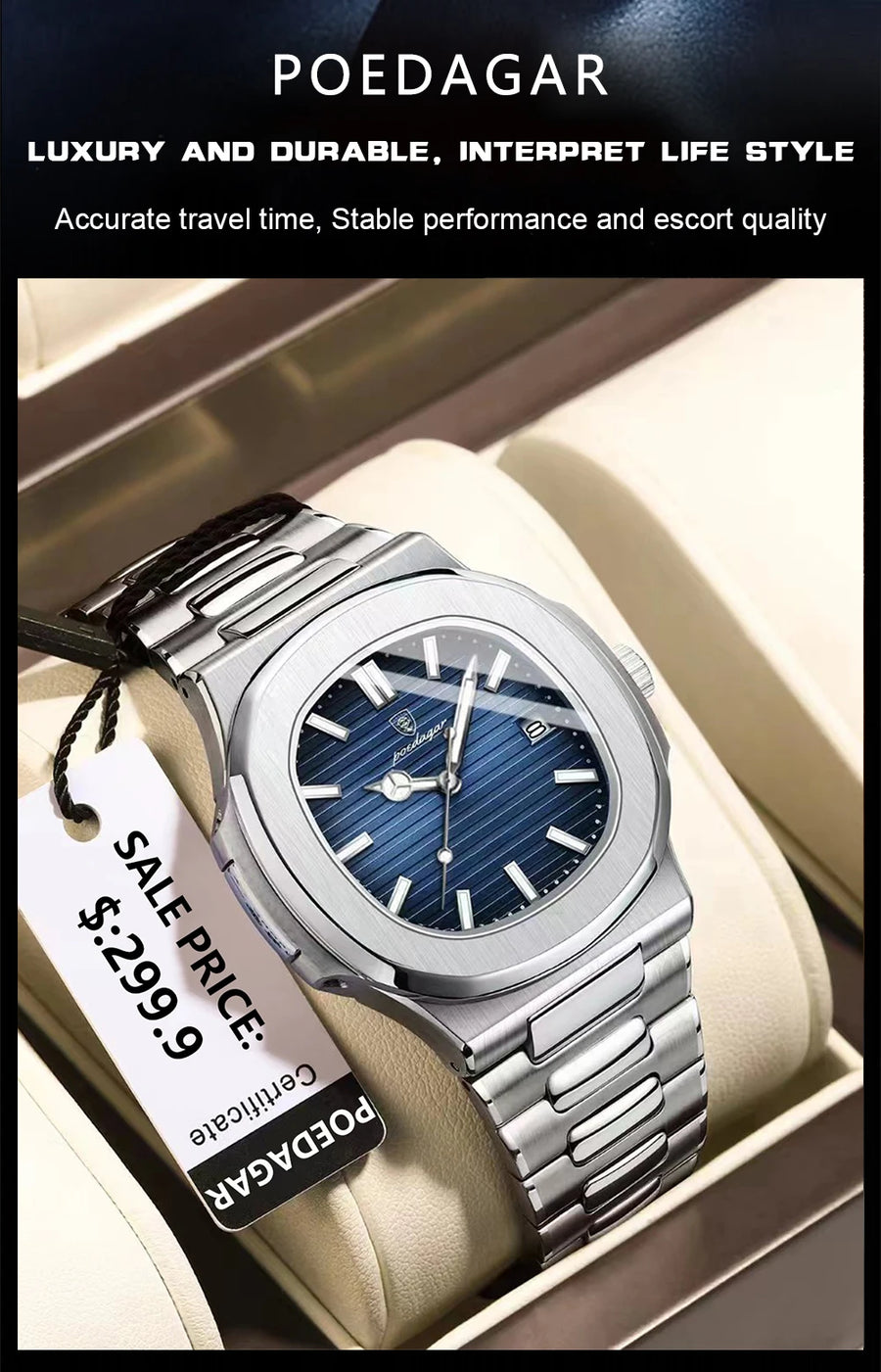 POEDAGAR 613 – Reloj Luxury Square