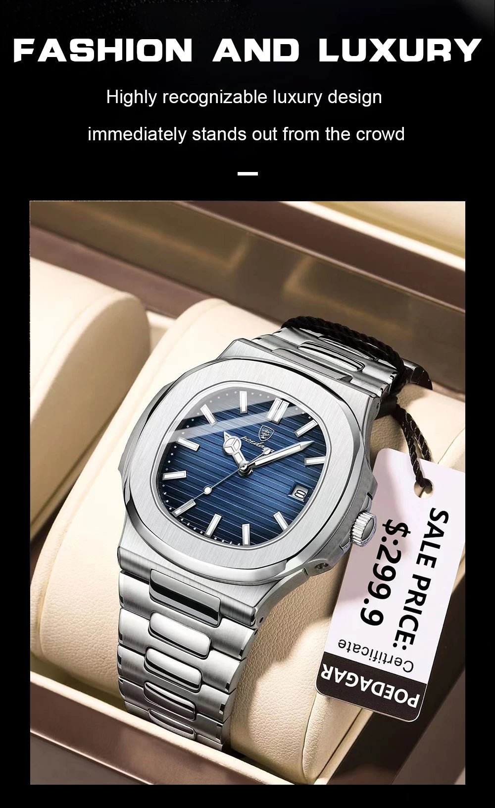 POEDAGAR 613 – Reloj Luxury Square